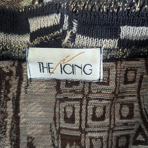 VTG The Icing Sweater Patchwork Metallic Maximalist Rock Boho Whimsigoth Y2K - Picture 2 of 7